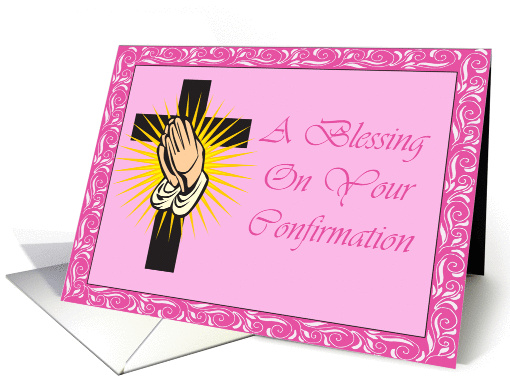 Pink Confirmation Blessing card (344378)