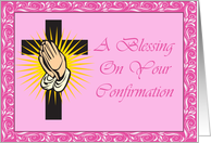 Pink Confirmation Blessing Card