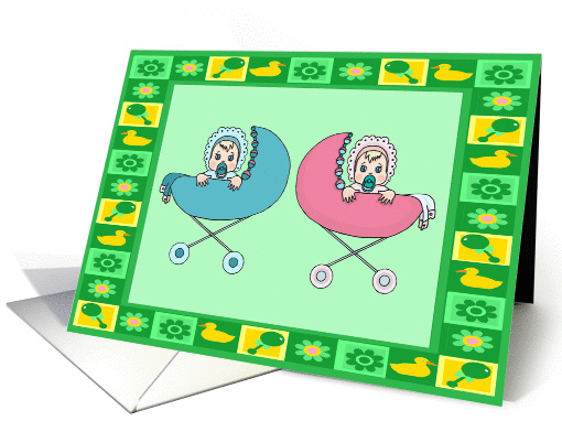 Baby Boy & Girl Adoption Announcement card (344822)