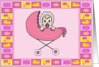 Baby Girl Adoption Congratulations Card