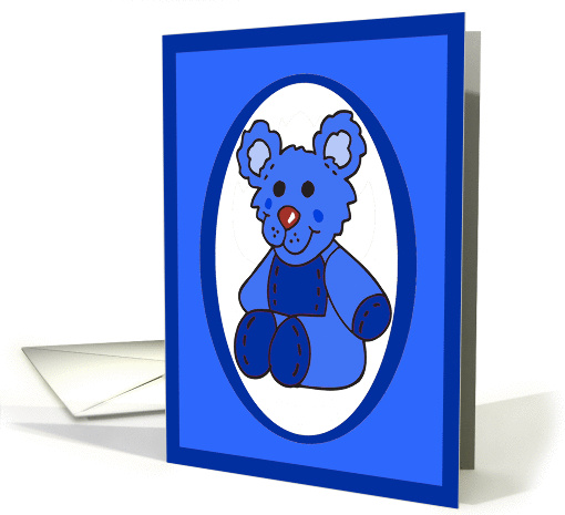 Blue Bear Baby Boy Adoption Announcement card (345297)