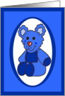 Blue Bear Baby Boy Adoption Announcement card