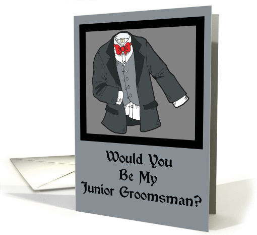 Tux Be My Junior Groomsman card (347007)