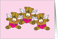 Triplets Little Girl Angels Card