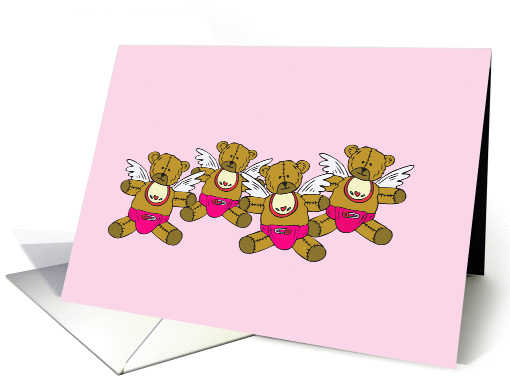 Quadruplets Little Girl Angels card (347314)