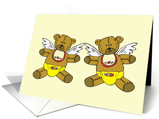 Twins Cute Little Angel Pregnancy Announcement card (347330)