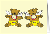 Twins Cute Little Angel Pregnancy Announcement card