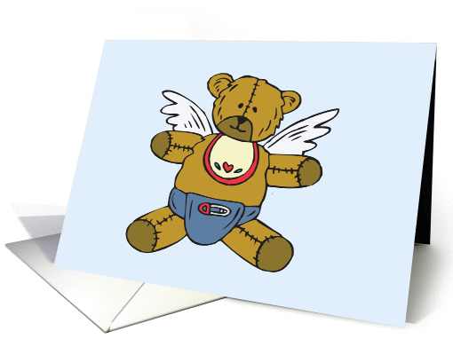 Teddy Bear Angel Baby Boy Adoption Announcement card (347620)