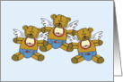 Teddy Bear Angel Triplets Adoption Announcement Card