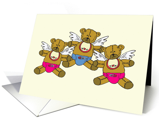 Cute Angels Triplet Adoption Announcement card (347640)