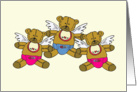 Cute Angels Triplet Adoption Announcement Card