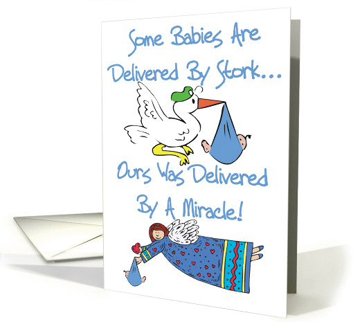 Miracle Baby Boy Adoption Announcement card (348091)