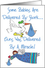 Miracle Baby Boy Adoption Announcement Card