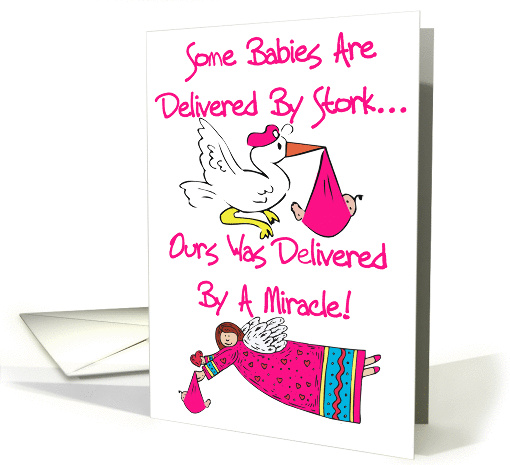 Miracle Baby Girl Adoption Announcement card (348096)