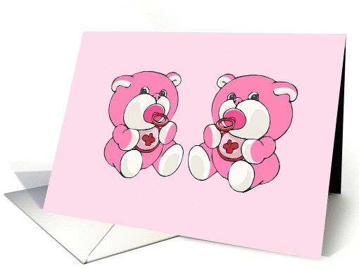 We're Grandparents Twin Girls Announcement card (348155)