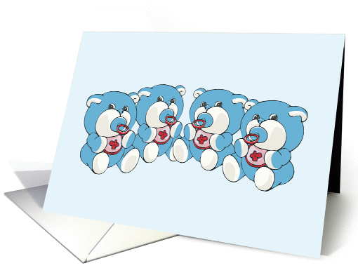 New Grandparents Quadruplet Boys Congratulations card (348206)