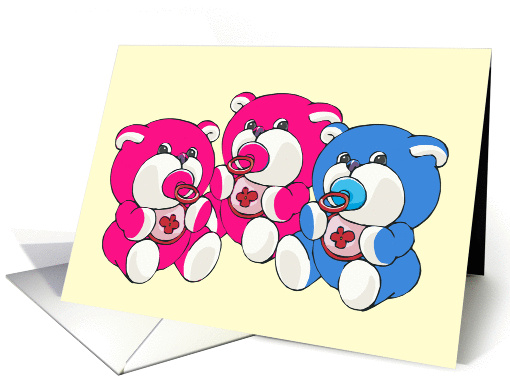 New Grandparents Triplets Congratulations card (348228)
