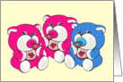 New Grandparents Triplets Congratulations card