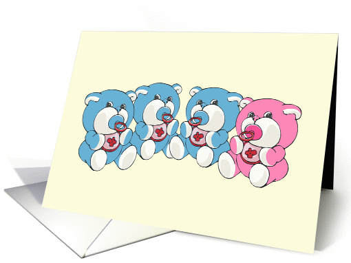 New Grandparents Quadruplets Congratulations card (348232)