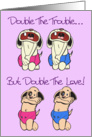 Double Trouble Twin Girl & Boy Congratulations Card