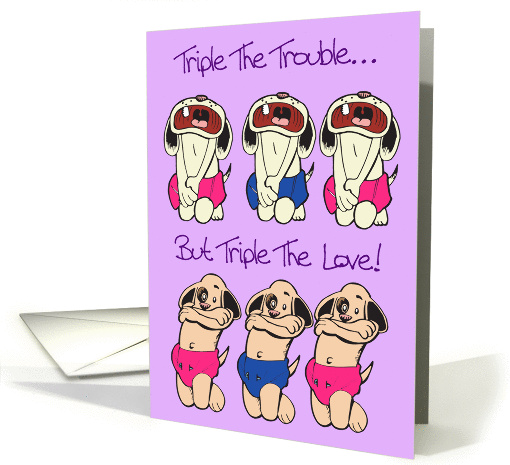 Triple Trouble Triplets Announcement card (348739)