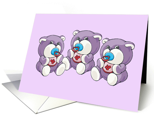 New Baby Triplets Announcement card (349103)