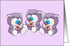 New Baby Triplets Announcement Card