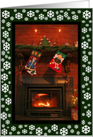 Cozy Fireplace Irish Blessing Christmas Card