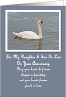 Swan Daughter & Son In Law Anniversary Card