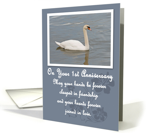 Swan 1st Anniversary card (361284)