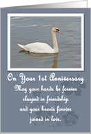 Swan 1st Anniversary Card