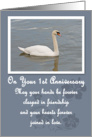 Swan 1st Anniversary Card