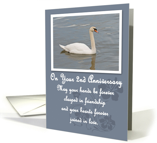Swan 2nd Anniversary card (361286)
