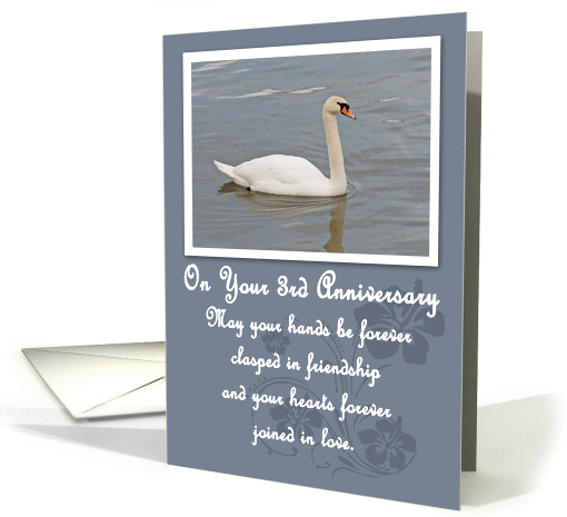 Swan 3rd Anniversary card (361287)