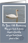 Swan 17th Anniversary Card