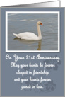 Swan 21st Anniversary Card