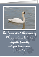 Swan 42nd Anniversary Card