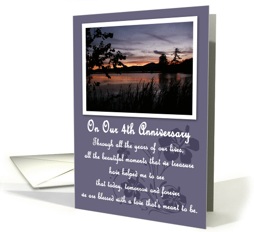 Sunset 4th Anniversary card (362225)