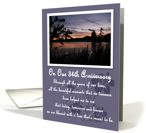 Sunset 34th Anniversary card (362684)