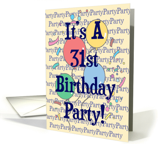 Balloons 31st Birthday Party Invitation card (370853)