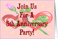 5th Anniversary Party Invitation card