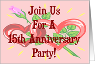 15th Anniversary Party Invitation card