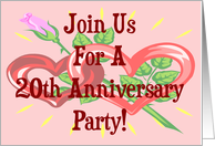 20th Anniversary Party Invitation card
