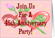 45th Anniversary Party Invitation card