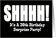 36th Birthday Surprise Party Invitation card