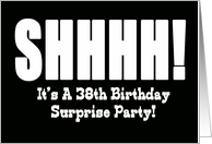 38th Birthday Surprise Party Invitation card