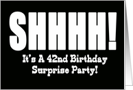 42nd Birthday Surprise Party Invitation card