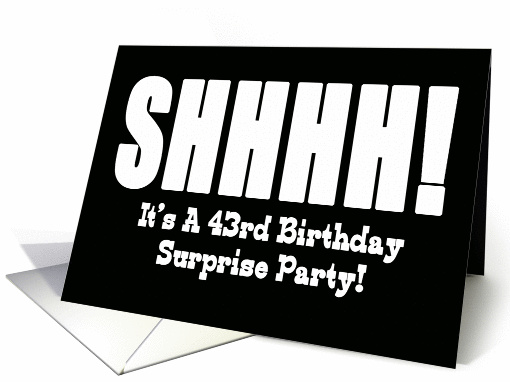 43rd Birthday Surprise Party Invitation card (372592)