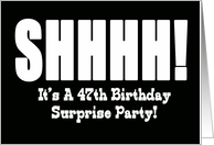 47th Birthday Surprise Party Invitation card