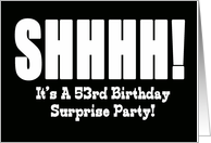 53rd Birthday Surprise Party Invitation card